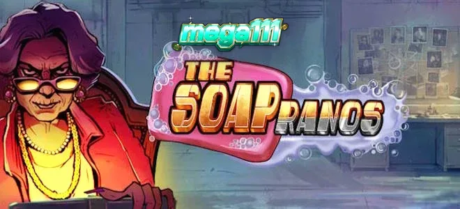 Tampilan visual slot The Soapranos dengan tema neon dan atmosfer intens.